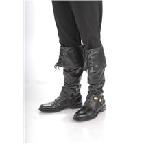 Deluxe Black Adult Pirate Boot Covers with Studs
