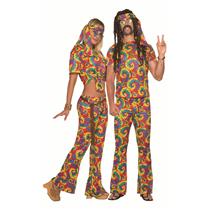 Tie Dye Far Out Hippie Unisex Adult Shirt and Pants Costume