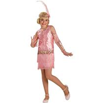 20's Retro Pink Fashion Flapper Costume Child Small 4-6