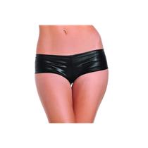 Black Metallic Shiny Lycra Booty Shorts X-Large