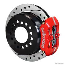 Wilwood Rear Disc Brake Kit Small Ford 9" w/ 2.5" Offset 11" Drilled Red Caliper