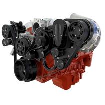Black Diamond Chevy LS Engine Mid Mount Serpentine Kit - ProCharger - AC & Alternator