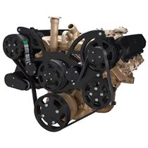 Stealth Black Serpentine System for Oldsmobile 350-455 - AC, Power Steering & Alternator