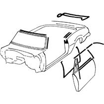 OER 67 Camaro Convertible Weatherstrip Kit Reproduction Style Felts Flat Chrome Bead *R5102