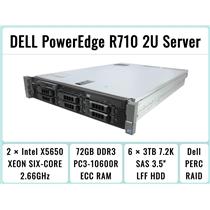 DELL PowerEdge R710 Server 2×Xeon Six-Core 2.66GHz + 72GB RAM + 6×3TB 7.2K SAS