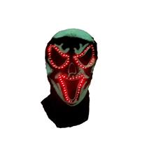Black Fiber Optic Flashing Adult Scary Skull Ghost Monster Hood Accessory