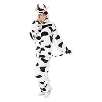 Cow Farm Animal Pajama Adult Costume Jumpsuit with Hood Size Large/X-Large