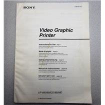 Sony UP-880/890CE/890MD Video Graphic Printer Instructions 1994 Edition