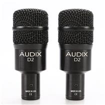 2 Audix D2 Dynamic Hypercardioid Drum/Instrument Microphones w/ Case #46634