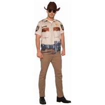 Realistic Instant Sheriff Police Sublimation T-Shirt Costume Adult Size Medium