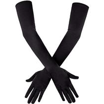 Black 20.5" Opera Length 1920's Evening Party Elbow Gloves