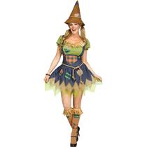 Sweet Scarecrow Dress Adult Costume M/L 10-14
