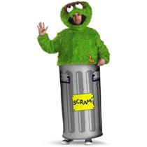 Oscar The Grouch Trash Can Sesame Street Deluxe Adult Costume Medium 38-40