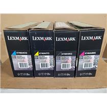 -NEW- Lexmark X746A4MG, X746A4YG, X746A4KG, X746A4CG 4PK Toner Cartridges Set