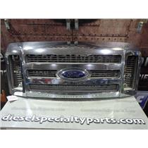 2009 2010 FORD F350 F250 XLT 6.4 DIESEL OEM CHROME GRILLE *SMALL CHIPS 7/10