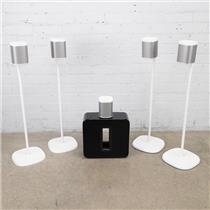SONOS Play:1 & SUB Complete 5.1 System w/ 4x GT Studio Speaker Stands #53566