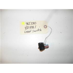 WHIRLPOOL ROPER DISHWASHER 965330 4314961 LIGHT SWITCH USED PART ASSEMBLY
