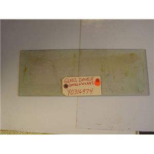 AMANA STOVE Y0316974  Glass, Double Coated  6"W X 16 14" L   used PART