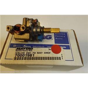 WHIRLPOOL DYNASTY STOVE 70001981 Valve-w/.70 Ng Orif-sim 3/8`` NEW IN BOX