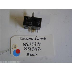 KENMORE STOVE 8273714 831342 INFINITE SWITCH 15 AMP USED PART