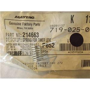 MAYTAG WASHER 214663 Spring For Timer Lever   NEW IN BAG