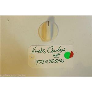 WHIRLPOOL STOVE 9752405FW Knobs, Control (white) USED PART