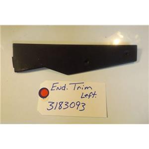 WHIRLPOOL STOVE 3183093 (end Trim L.h.) (black)   used part