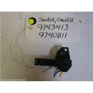 KitchenAid DISHWASHER 9743413 9740811 Switch, Overfill Control used part