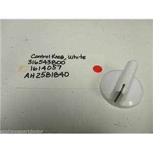 FRIGIDAIRE OVEN 316543800 1614057 AH2581840 WHITE CONTROL KNOB USED PART