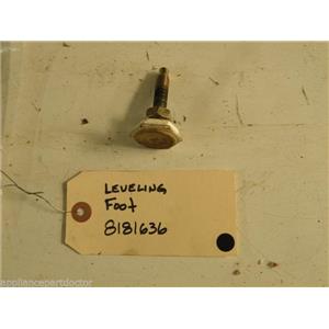 WHIRLPOOL WASHER 8181636 LEVELING FOOT FEET USED PART ASSEMBLY F/S