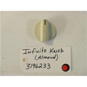 WHIRLPOOL STOVE 3196233  Knob, Infinite almond  used part