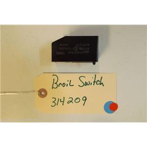 WHIRLPOOL STOVE 314209  Broil switch USED PART