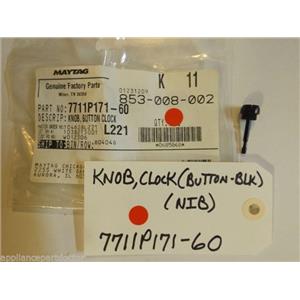 Maytag Admiral  Stove  7711P171-60  Knob, Clock (button-blk)  NEW IN BOX