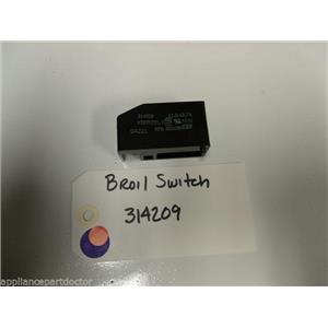 WHIRLPOOL OVEN 314209 BROIL SWITCH USED PART ASSEMBLY