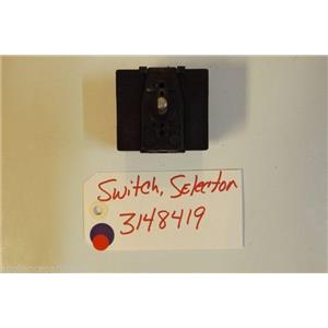WHIRLPOOL STOVE 3148419 Switch, Selector  USED PART