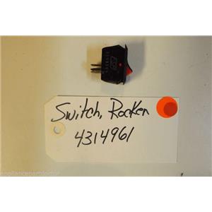 WHIRLPOOL Stove 4314961 Switch, Rocker USED PART