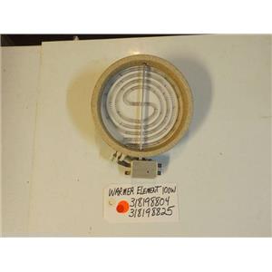 Kenmore STOVE 318198804  318198825  Warmer Element 100W used part