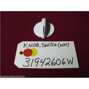 Amana STOVE 31942606W  Knob, Switch (wht) used part