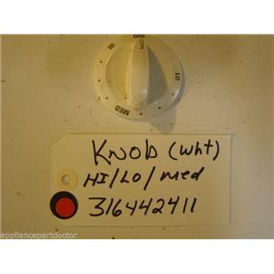 KENMORE STOVE 316442411 Knob  (HI/LO/MED)  (WHT)   used part