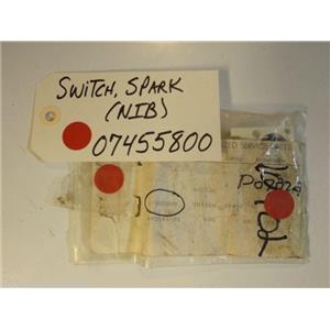 Amana Whirlpool Stove  07455800  SWITCH, SPARK   NEW IN BOX