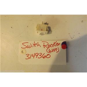 WHIRLPOOL STOVE 3149360 Switch, Rocker (white) USED PART