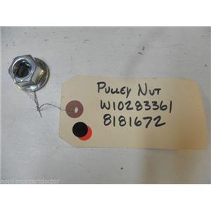 WHIRLPOOL WASHER W10283361 8181672 PULLEY NUT USED PART ASSEMBLY