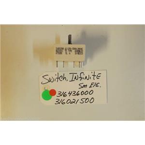 FRIGIDAIRE Stove  316436000  316021500  Switch,infinite ,small Element USED PART