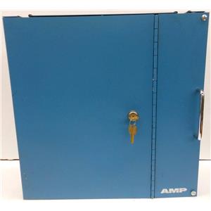 AMP AMPHENOL COAX SPLITTER OR DISTRIBUTION BOX, BLUE, WITH KEYS, APPROX 16 X 16