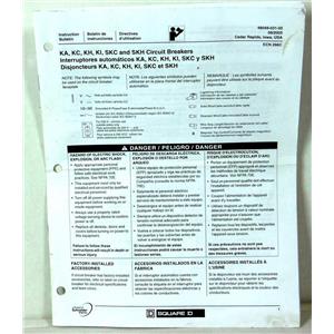 SQUARE D GROUPE SCHNEIDER 48049-031-03 INSTRUCTION GUIDE BULLETIN FOR CIRCUIT BR