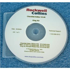 ROCKWELL COLLINS CHECKLIST EDITOR V3.00, KING AIR, 815-5453-004 815-6175-004 81
