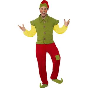 Smiffy's Cool Yule Christmas Elf Mens Costume Adult Size Medium