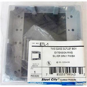 THOMAS AND BETTS ETL-1 2 GANG OUTLET BOX EXTENSION RING - NEW