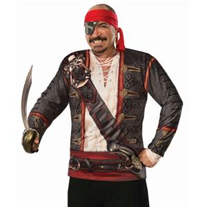 Forum Novelties Mens Realistic Buccaneer Pirate Costume Shirt One Size