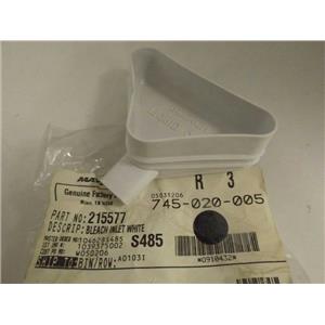 MAYTAG WHIRLPOOL WASHER 215577 BLEACH INLET WHITE NEW